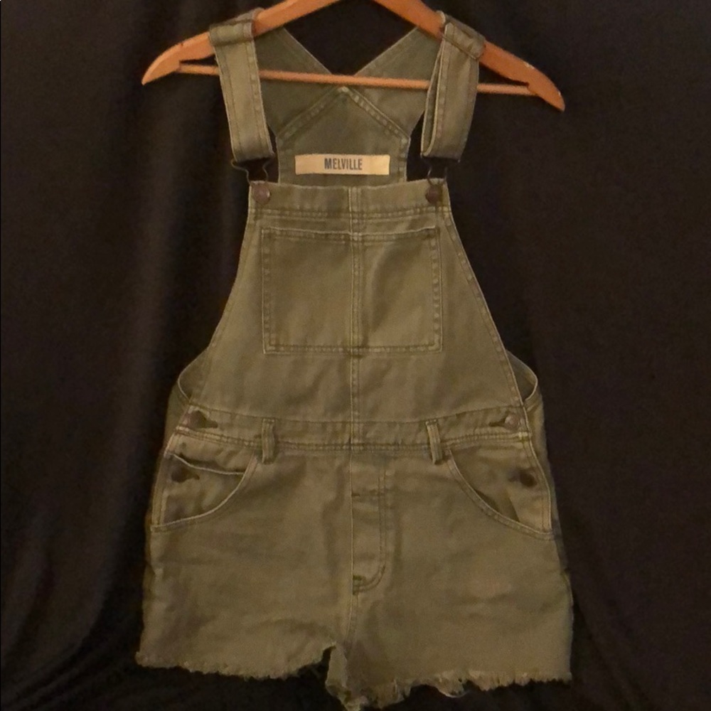 Olive Green Brandy Melville Denim Overalls